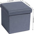 B FSOBEIIALEO Storage Ottoman Cube, Linen Small Coffee Table, Foot Rest Stool Seat, Folding Toys Chest Collapsible for Kids Blue 11.8"x11.8"x11.8"