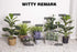 WITTY REMARK Fake Plants Artificial Lavender in Wooden Pots 10 Inches for Home Decoration Indoor/Outdoor Patio, Window, Table, Porch