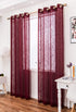 AmHoo 2 Panels Linen Sheer Curtains Premium Heavy Semi Draperies with Grommet Top Drapes Voile Panels Window Treatment for Living Bedroom Room Burgundy 52 x 95 Inch