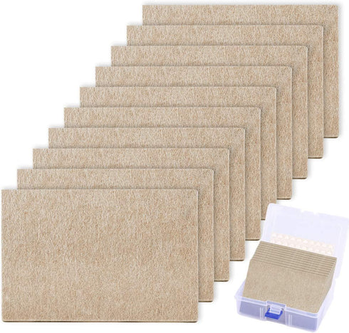 Felt Furniture Pads Large 10 pcs Pack 6"x 4" Big Felt Pads Large Furniture Pads Heavy Duty 5mm Thick Beige Anti Scratch Floor Protector for Hardwood Floor and 20 Rubber Bumpers