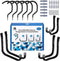 12 pack Heavy-Duty Storage Hooks - Combo Set of 6 Extra-Wide Bike Hooks + 6 Garage Utility Hooks in 3 Sizes - Organize Bikes, Ladders & Tools, for Ceiling & Wall Mounts + Screws & Anchors By Inovastik