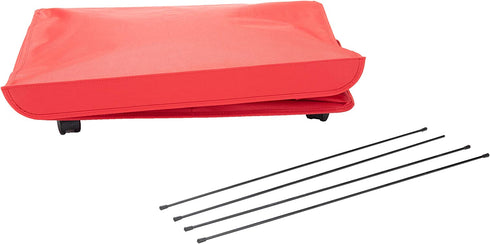 Mind Reader Double Rolling Hamper Laundry Sorter with Lid, Wheels, Handles, Red