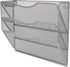 EasyPAG 3 Pocket Wall Mounted File Organizer Vertical Hanging File Folders Holder Paper Rack for Office Home,Silver