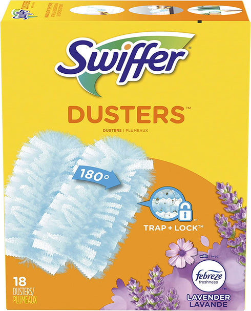 Swiffer Dusters, Ceiling Fan Duster, Multi Surface Refills with Febreze Lavender, 18 Count