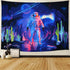 Astronaut Tapestry Trippy Planet Tapestry Psychedelic Galaxy Space Tapestry Hippie Cactus Spaceman Tapestry Fantasy Starry Aurora Landscape Tapestry Wall Hanging for Bedroom