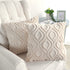 Decorative Throw Pillow Covers 20x20, Faux Fur Farmhouse Boho Pillow Cases ,Soft Plush Fuzzy Beige Cushion Covers for Sofa Couch Living Room Bedroom Set of 2