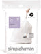 simplehuman Code P Custom Fit Drawstring Trash Bags in Dispenser Packs, 50-60 Liter / 13.2-15.9 Gallon, White 20 Liners