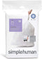 simplehuman Code B Custom Fit Drawstring Trash Bags in Dispenser Packs, 6 Liter / 1.6 Gallon, White 30 Liners