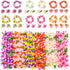FUTUREPLUSX Hawaiian Leis, 48PCS Hawaiian Party Necklace Headbands and Wristbands for Hawaiian Luau Decoration Tropical themed Party
