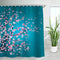 LIVILAN Cherry Blossom Shower Curtain Japanese Shower Curtain Floral Sakura Plum Blossom Flower Shower Curtains with 12 Hooks Teal Blue and Pink Pretty Shower Curtain, 72" W x 84" H