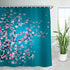 LIVILAN Cherry Blossom Shower Curtain Japanese Shower Curtain Floral Sakura Plum Blossom Flower Shower Curtains with 12 Hooks Teal Blue and Pink Pretty Shower Curtain, 72" W x 84" H