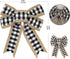 cprocx 4 Pieces Black White Buffalo Plaid Bow,Rustic Burlap Crafts Wreath Bow, Wall Home Front Door Decorative Ornaments