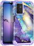 Rancase for Galaxy A13 5G Case,Three Layer Heavy Duty Shockproof Protection Hard Plastic Bumper +Soft Silicone Rubber Protective Case for Samsung Galaxy A13 5G,Purple