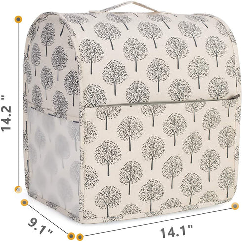 Yarwo Dust Cover for 4.5 qt and All 5 qt Stand Mixer, Protective Stand Mixer Cover with Top Handle and Pockets for Extra Accessories, Tree