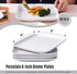 Bruntmor 8-Inch Set of 4, Heavy Duty Ceramic Dinner Plates, Elegant Matte Square Serving Plates for Dessert, Classic Serving Plate for Steak, Pasta and Salad, Dinner Plates, White