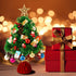 Oyydecor Pre-lit Artificial Mini Christmas Tree 24Inch Small Christmas Tree with 50 LED Small Lights and Cloth Bag Base for Table Top Desk Classic Series Holiday Decoration