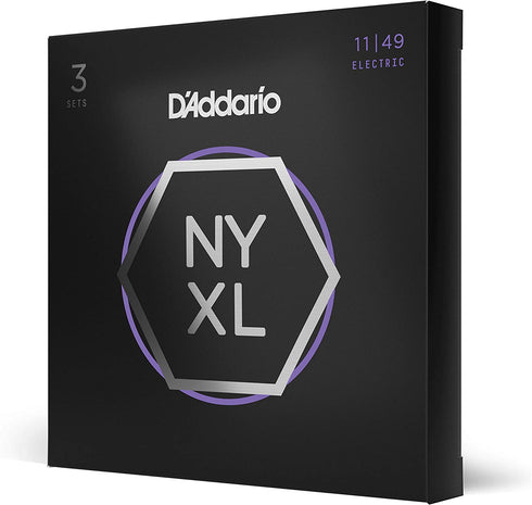 D'Addario Guitar Strings - NYXL Electric Guitar Strings - NYXL1149-3P - Unrivaled Strength, Tuning Stability, Enhanced Mid-Range - For 6 String Guitars - 11-49 Medium, 3-Pack