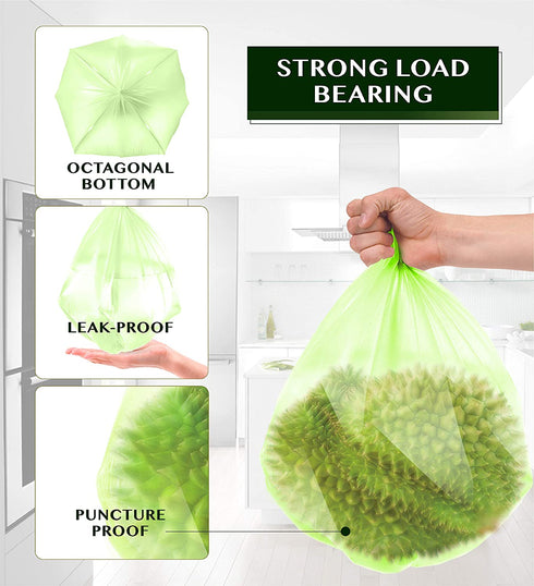 Compostable Trash Bags - FORID 8 Gallon Garbage Bags 150 Count Trash Can Liners 30 Liter Unscented Medium Wastebasket Bags for Kitchen Bathroom Home Office Garbage Can (5Rolls/Green)
