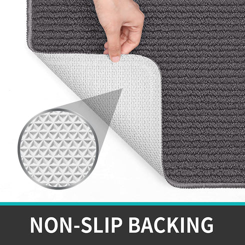 DEXI Door Mat Indoor Rug Inside Front Entrance Non-Slip Low Profile Washable for Entryway 19.5"x31.5",Dark Gray