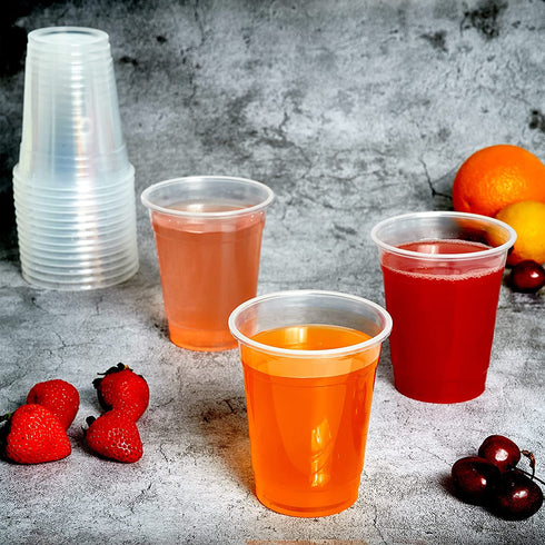 100 Pack 16OZ Clear Plastic Cups, Cold Party Drinking Cups, Clear Disposable Cups Fruit/Ice Cream/Cupcake/Iced Cold Drinks