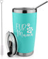 Fur Mama - Fun Presents for Dog lover, Cat lover - 20 oz Mint Stainless Steel Vacuum Insulated Travel Tumbler with Lid and Straw - Perfect Travel Mug for a Fur Mama