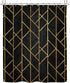 Riyidecor Chevron Black Stall Shower Curtain 60Wx72H Inch Herringbone Geometric Contemporary Wood Grain Striped Simple Modern Classy Neutral Dorm Decor Fabric Bathroom Set Polyester Waterproof