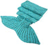 DDMY Mermaid Tail Blanket Crochet Mermaid Blankets Seasons Warm Soft Handmade Sleeping Bag Best Birthday for Kids Teens Adult 74''x35'' Mint Green