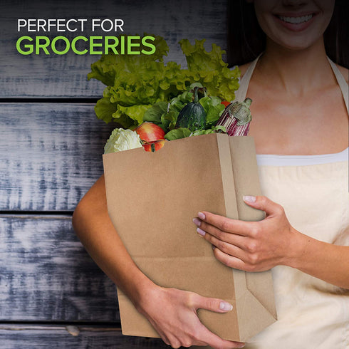 Stock Your Home 52 Lb Kraft Brown Paper Bags (70 Count) - Kraft Brown Paper Grocery Bags Bulk - Large Paper Bags for Grocery Shopping