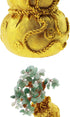 SING F LTD Feng Shui Money Luck Stone Tree Crystal Art Decoration Office Living Room Good Luck Best Gift Green