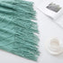 BOURINA Throw Blanket Textured Solid Soft Sofa Couch Cover Knitted Decorative Blanket, 50" x 60" Dark Cyan