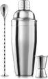 Large 24 oz Stainless Steel Cocktail Shaker Set - Mixed Drink Shaker - Martini Shaker Set With Built In Strainer, Double Sided Jigger & Combo Muddler Mixing Spoon - Pro Margarita Shaker - By Zulay