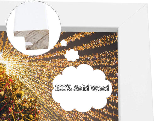 Golden State Art, 7x14 White Photo Wood Collage Frame, for (3) 4x6 Pictures, with White Mat & Real Glass