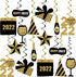 Happy New Years Hanging Decorations 2022 - Pack of 30, NO DIY | NYE Decorations 2022 | New Years Eve Party Supplies 2022 | Happy New Year Decorations 2022 | New Years Eve Decorations 2022 | NYE Decor