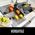 Koroda Roll Up Dish Drying Rack Over The Sink: 20'' x 11'' Large Dish Drying Rack with Utensil Holder Foldable Stainless Steel Dish Drainer for Kitchen Sink (Gray)