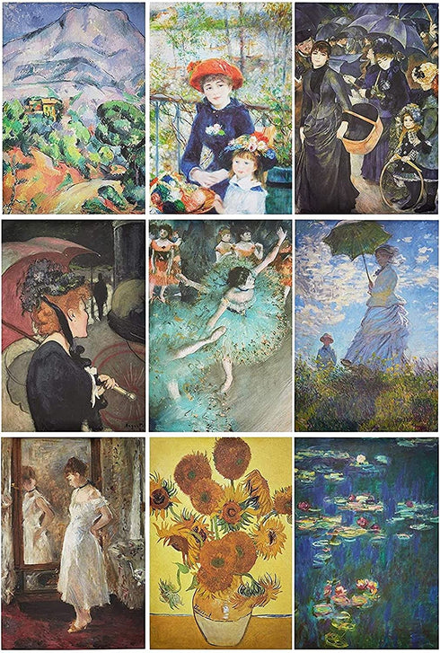20 Count Impressionist Painting Posters, Famous Unframed Art Prints (13x19 In)