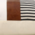 cygnus 16x16 inch Pillow Covers Set of 2 Farmhouse Decor Stripe Patchwork Linen Throw Pillow Covers Modern Faux Leather Cushion Covers for Couch Sofa,Black