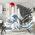 DESIHOM Funny Shower Curtain Anime Godzilla Shower Curtain Asian Shower Curtain Cool Japanese Artistic Shower Curtain Polyester Fabric-72" x 72"