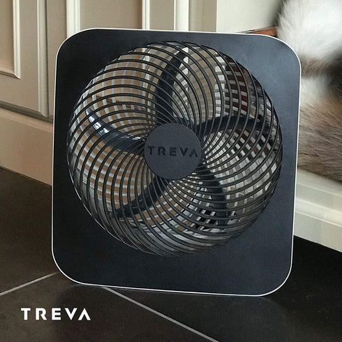 Treva 10-Inch Portable Desktop Battery Fan, Powered by Battery and/or AC Adapter - Air Circulating with 2 Cooling Speeds