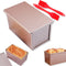 HXYD Pullman Loaf Pan with Lid, Pans for Baking Bread, Non Stick Bakeware Bread Toast 2 Silicone Basting Brushes, Carbon Steel Corrugated Mold Cover, Gold