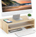 FITUEYES Monitor Stand - 2 Tiers Computer Monitor Riser with 16.7 Inch Shelf, Wood Desktop Stand for Laptop Computer Screen, Desk Organization, Office Supplies, Oak, DT204201WO