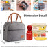 Zoforthon Lunch Bag Reusable Bag for Lunch Box Portable Tote Double Layer Food Cooler Bag for Travel Work Picnic, Grey