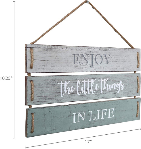 Barnyard Designs Enjoy The Little Things In Life Quote Wall Decor, Decorative Wood Plank Hanging Sign 17? x 10.25?