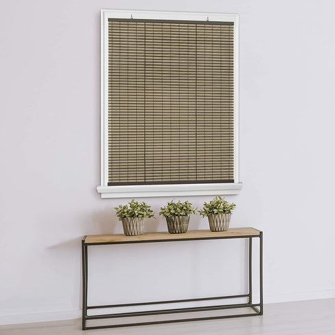 Achim Home Furnishings Vinyl Roll-Up Blind Cordless Veranda, 30" x 72", Cocoa/Almond