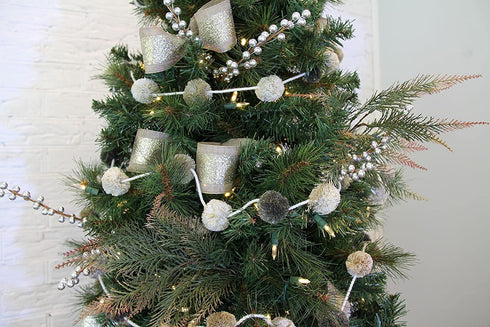Zoe Frances Designs Pom Pom Garland Christmas | Neutral Christmas Decorations | Christmas Pom Pom Garland for Christmas Tree | Felt Ball Garland Christmas