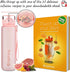 Hydracy Water Bottle with Time Marker - Large 1 Liter 32 Oz BPA Free Water Bottle -Leak Proof & No Sweat Gym Bottle with Fruit Infuser Strainer -Ideal Gift for Fitness or Sports & Outdoors - Rose Gold