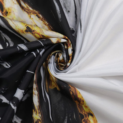 Black Gold Marble Shower Curtains for Bathroom Abstract Golden Cracked Lines Modern Luxury Geode Shower Curtain Waterproof Fabric 72x72 Inch with Hooks