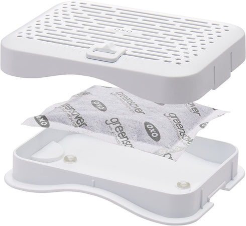 OXO Good Grips GreenSaver Mounted Crisper Drawer Insert with Suction Cups (2 Pack),White