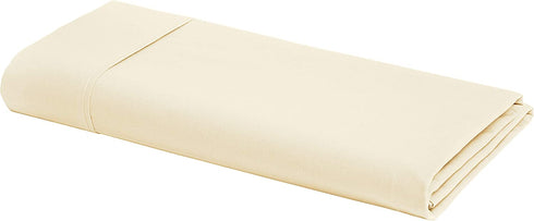 Amazon Basics Ultra-Soft Cotton Flat Sheet - Queen, Ivory