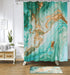 Uphome Bath Rug Runner Luxury Turquoise Marble Velvet Bath Mat 18x47 inch Non-Slip Long Bathroom Rugs Machine-Washable Soft Microfiber Floor Rugs for Bathtub Shower