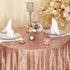 Poise3EHome 70-Inch Round Sequin Tablecloth for Party Cake Dessert Table Exhibition Events, Rose Gold